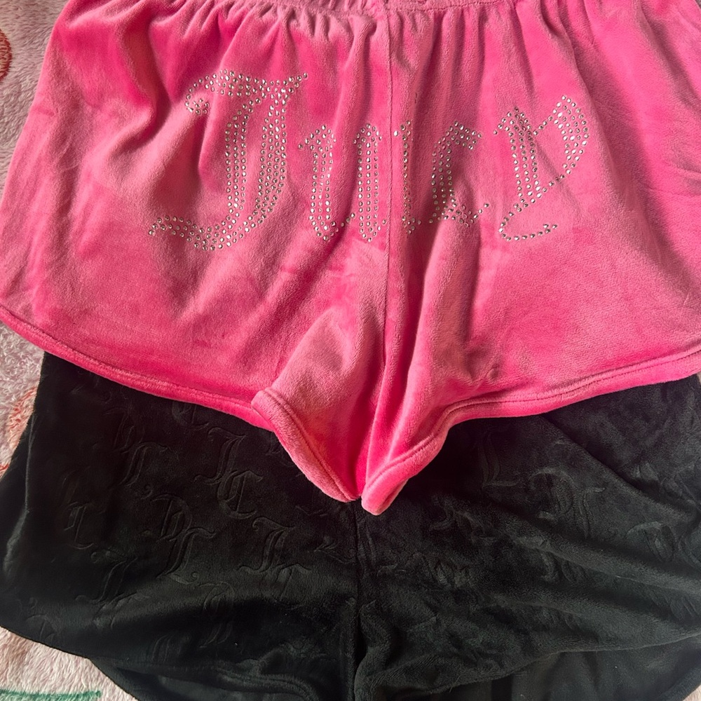 Juicy Couture Pink and Black Shorts Set
